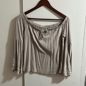 Long sleeve off the shoulder soft and sexy boho top